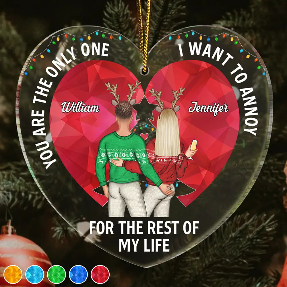 Christmas Couple You Are The Only One Stained Glass - Personalized Custom Shaped Acrylic Ornament