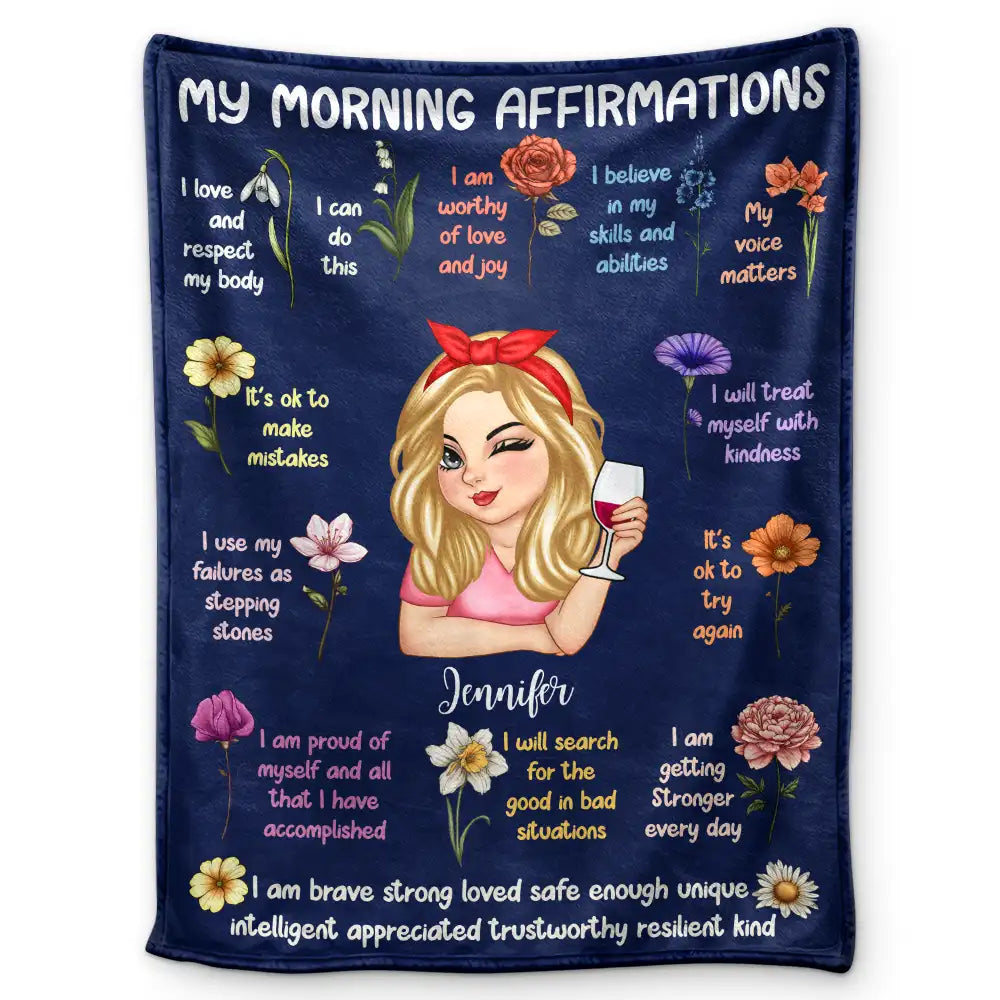 Affirmation Blanket - Personalized Fleece Blanket, Sherpa Blanket