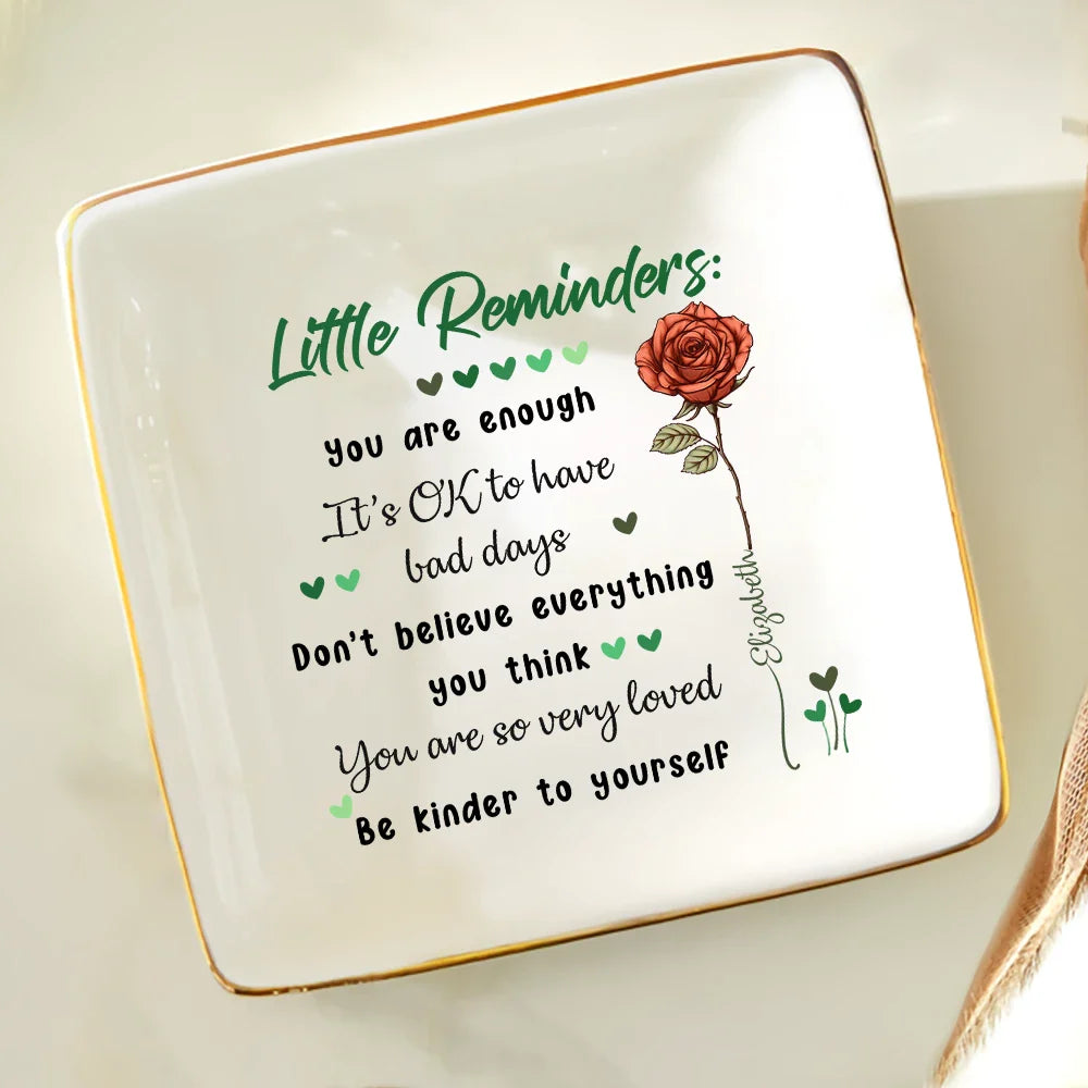 Gift For Wife,Gift For Girlfriend,Gift For Grandma,Gift For Yourself,Gift For Women,Gift For Mother,Gift For Daughter,Gift For Sisters,Gift For Bestie - Birth Flower Little Reminder - Personalized Ring Dish
