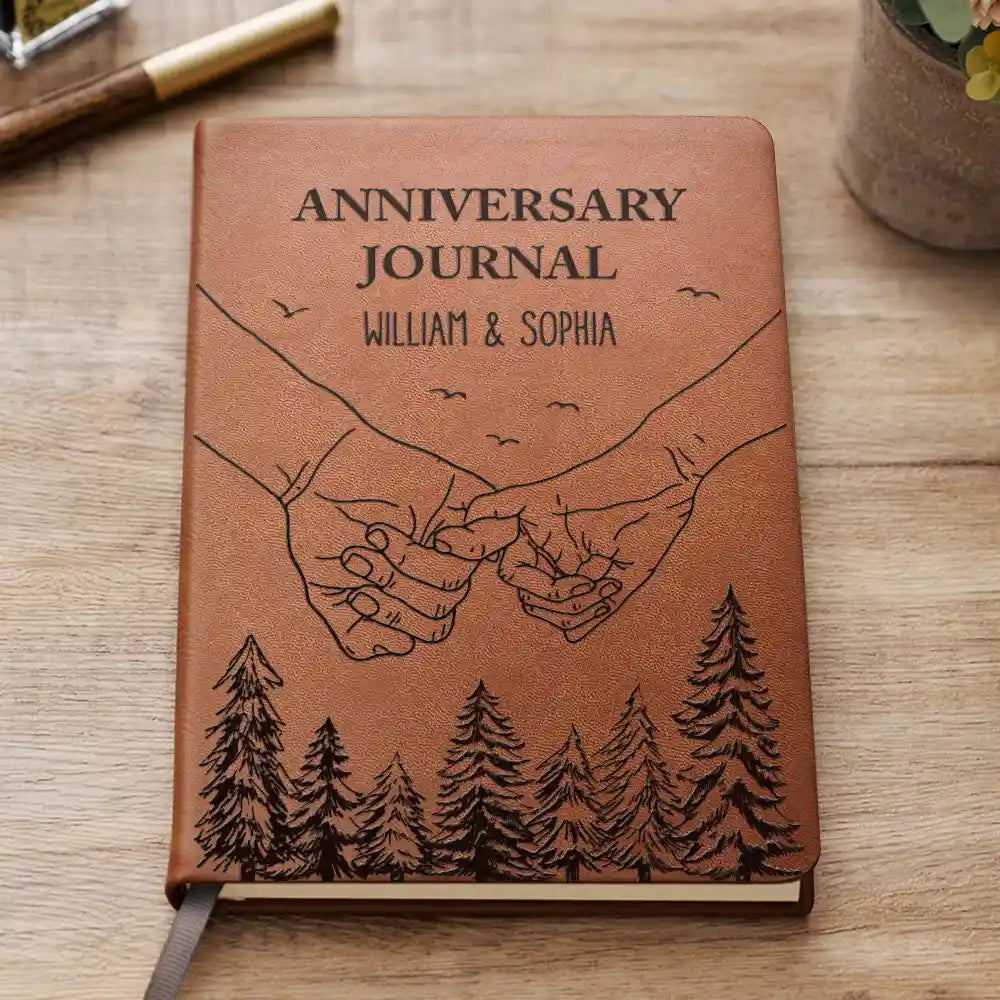 Gift For Couples, Gift For Husband, Gift For Wife, Gift For Girlfriend, Gift For Boyfriend - Anniversary Journal - Personalized Leather Journal