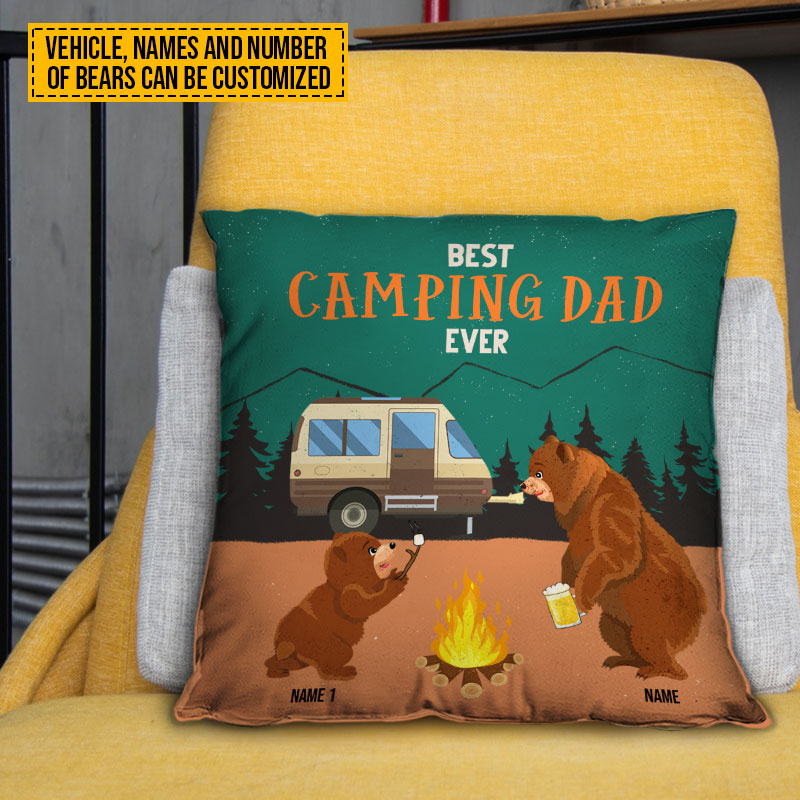 Bear Dad Best Camping Custom Pillow AT016 SAM015