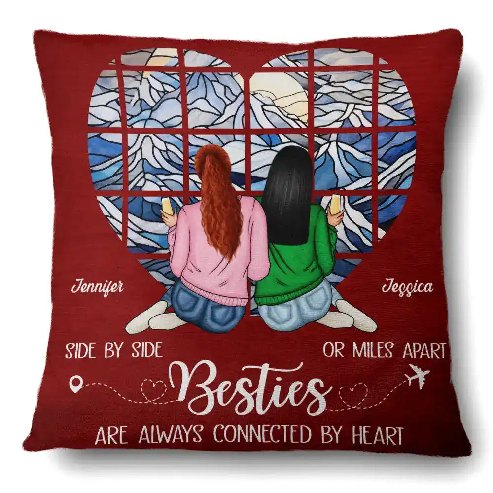 Besties Are Always Connected - Personalized Pillow