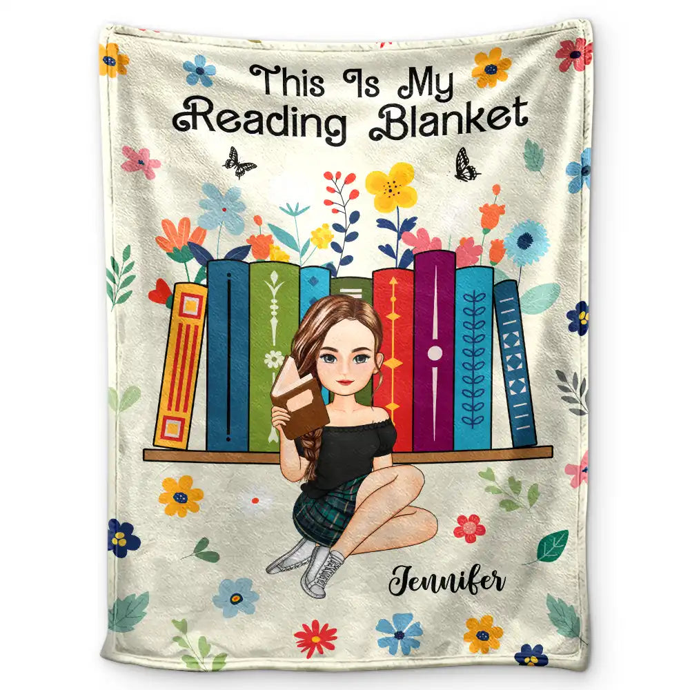 Reading, Gift For Yourself - Book Flower My Reading Blanket - Personalized Fleece Blanket, Sherpa Blanket