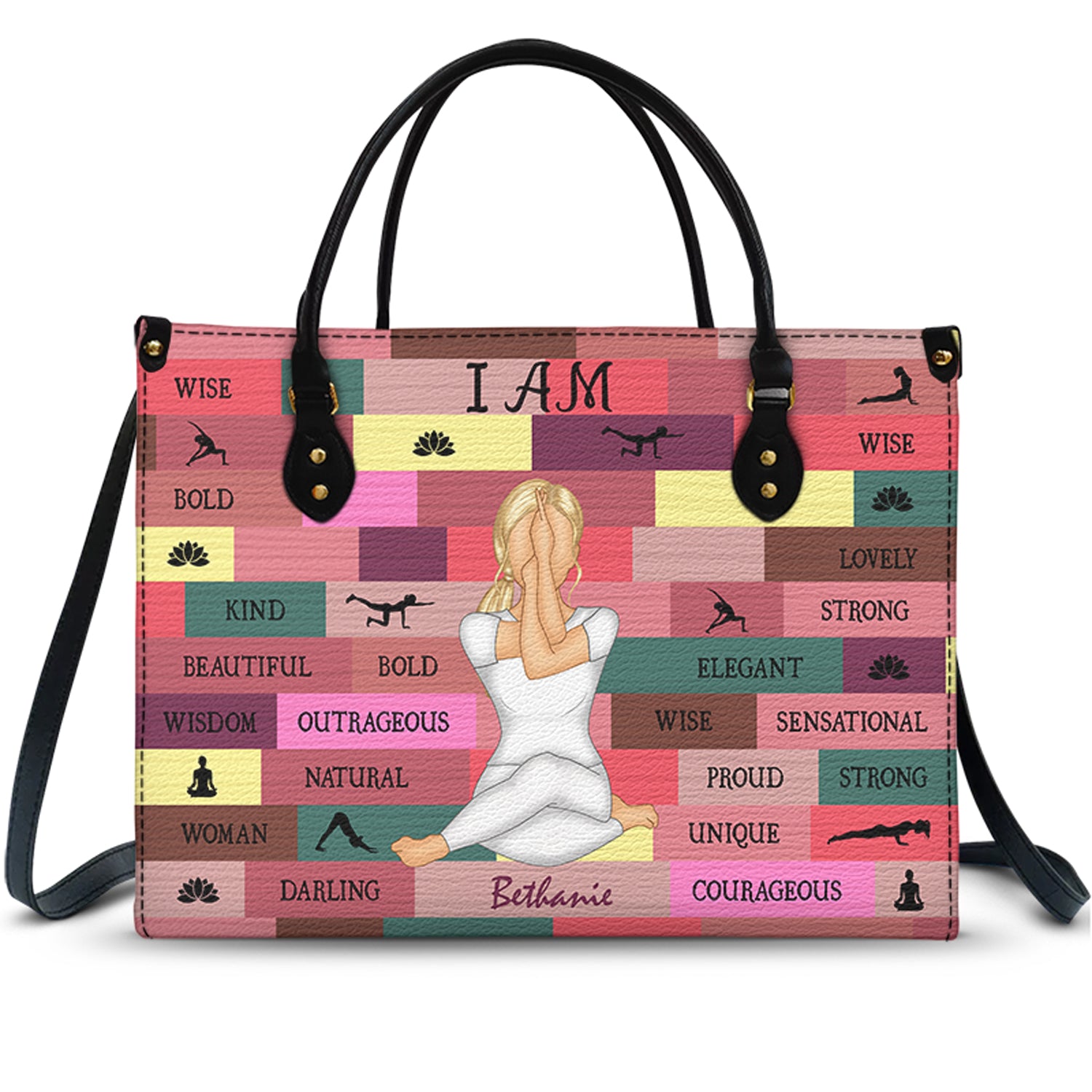 Lan - Yoga Girl I Am Bold - Gift For Yourself, Gift For Women - Personalized Leather Bag