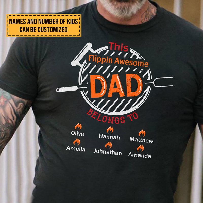 Personalized Father's Day Gift This Flippin Awesome Grilling Dad Belongs To Custom T Shirt