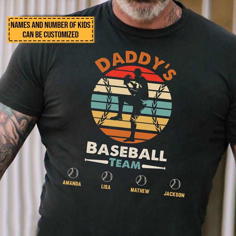 Personalized Dad Baseball Team Custom T Shirt