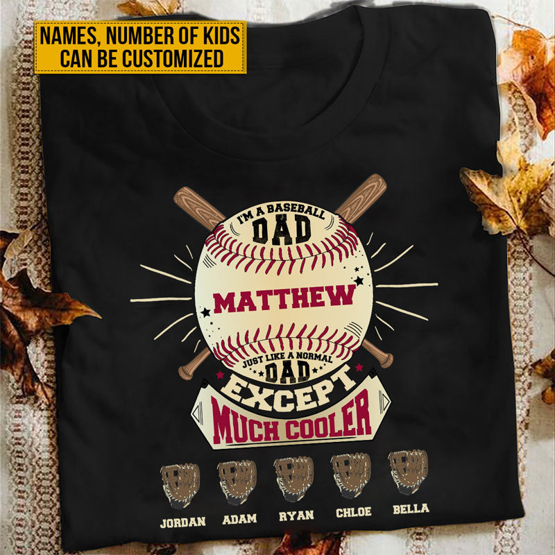 Personalized Baseball Gift For Father I'm A Baseball Dad Custom T Shirt