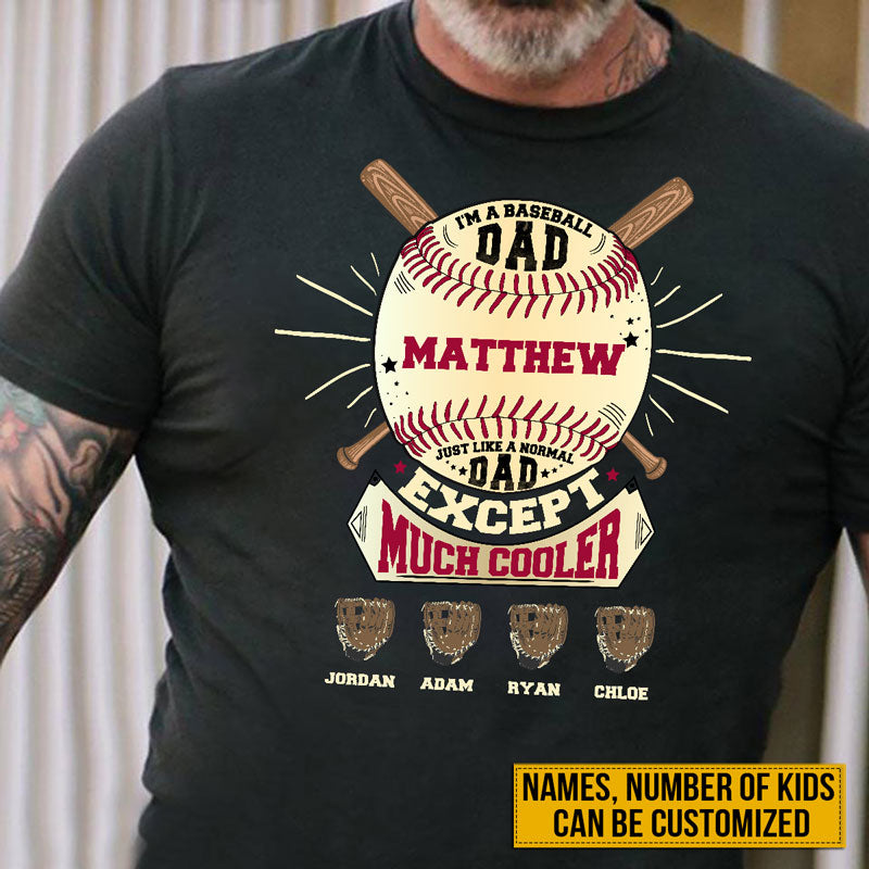 Personalized Baseball Dad Shirt, Custom Name and Number Baseball