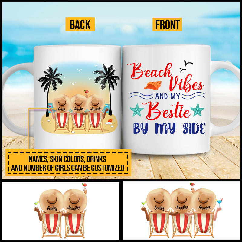 Beach Bestie By My Side Custom Mug TH043 SAM074
