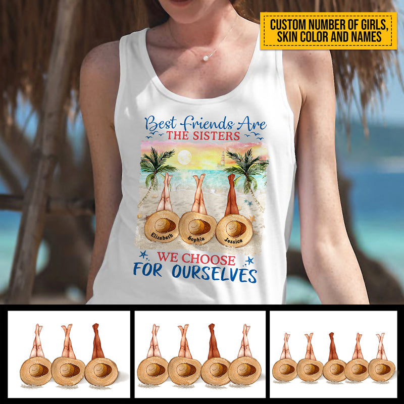 Beach Bestie Choose For Ourselves Custom Women's Tank Top, Bff Tank Top, Tank Top For Friends, Gift for Friends