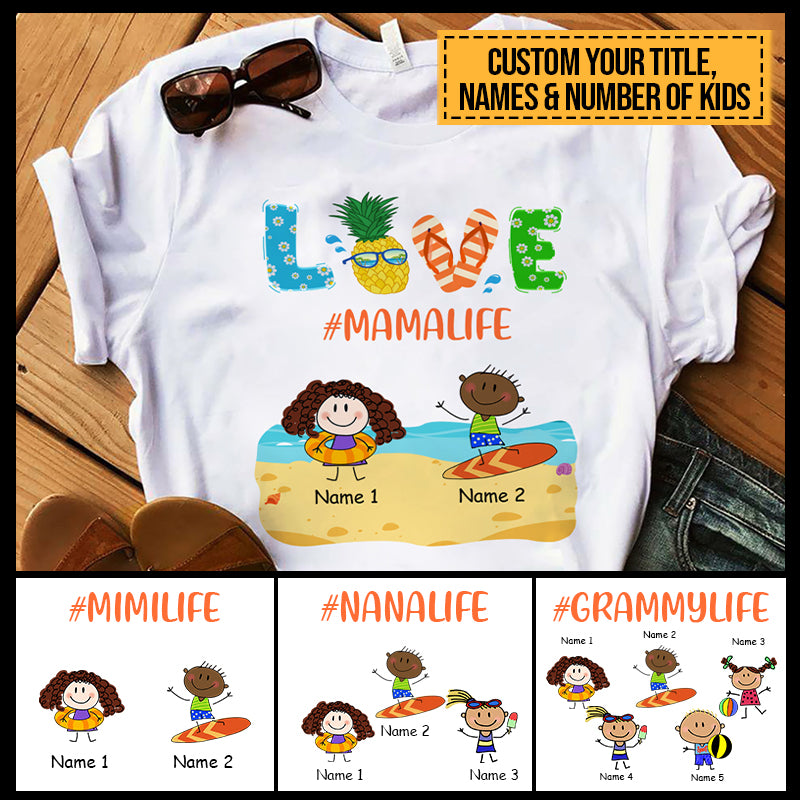 Beach Grandma Mama Life Custom T Shirt TH037 CHI038