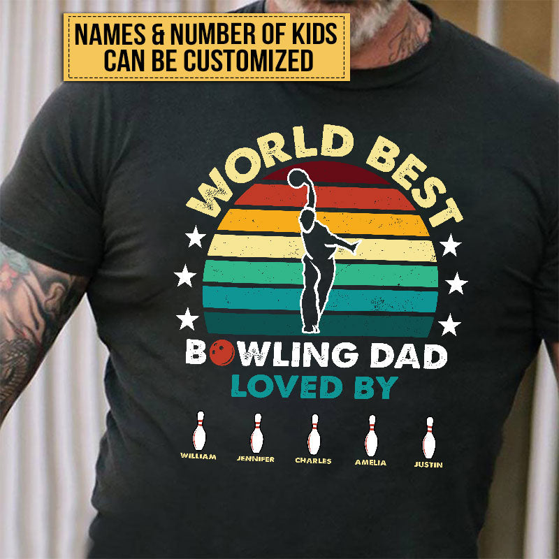 Personalized Bowling Dad Grandpa World Best Custom T Shirt