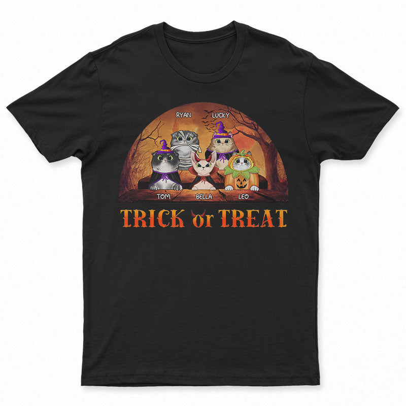 Cat Cosplay Trick Or Treat - Halloween Gift For Cat Lovers - Personalized Custom T Shirt