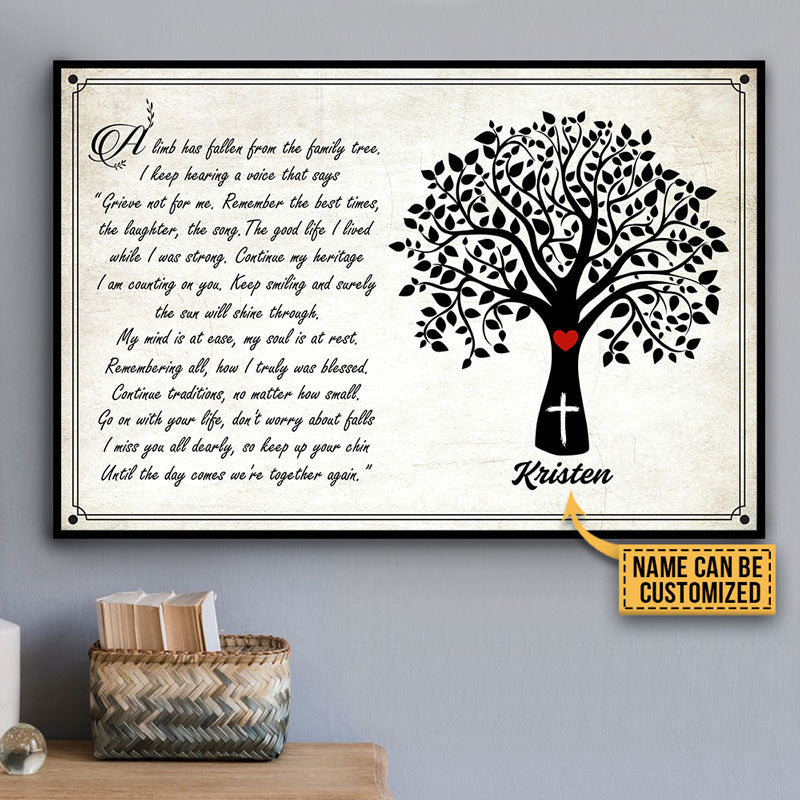 Personalized Christianity Loss Of Loved Memorial Day A Limb Has Fallen Custom Poster