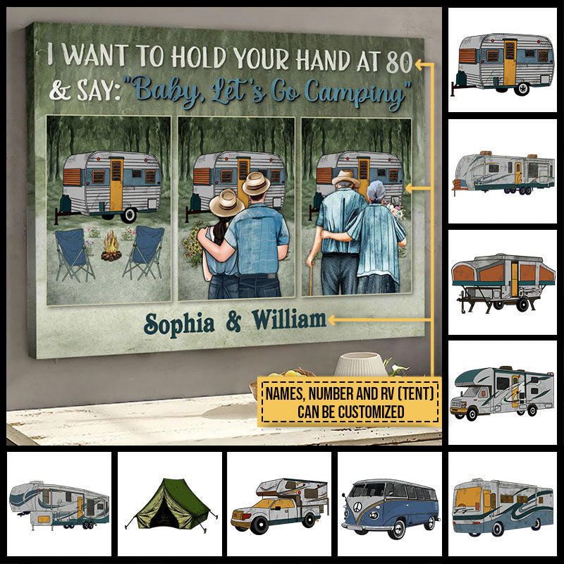 Camping Couple Let's Go Camping Custom Canvas AK132 ELE202
