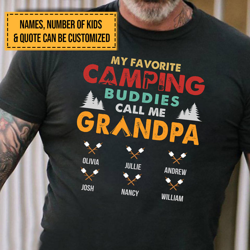 Personalized Camp Dad Grandpa Camping Buddy Custom T Shirt