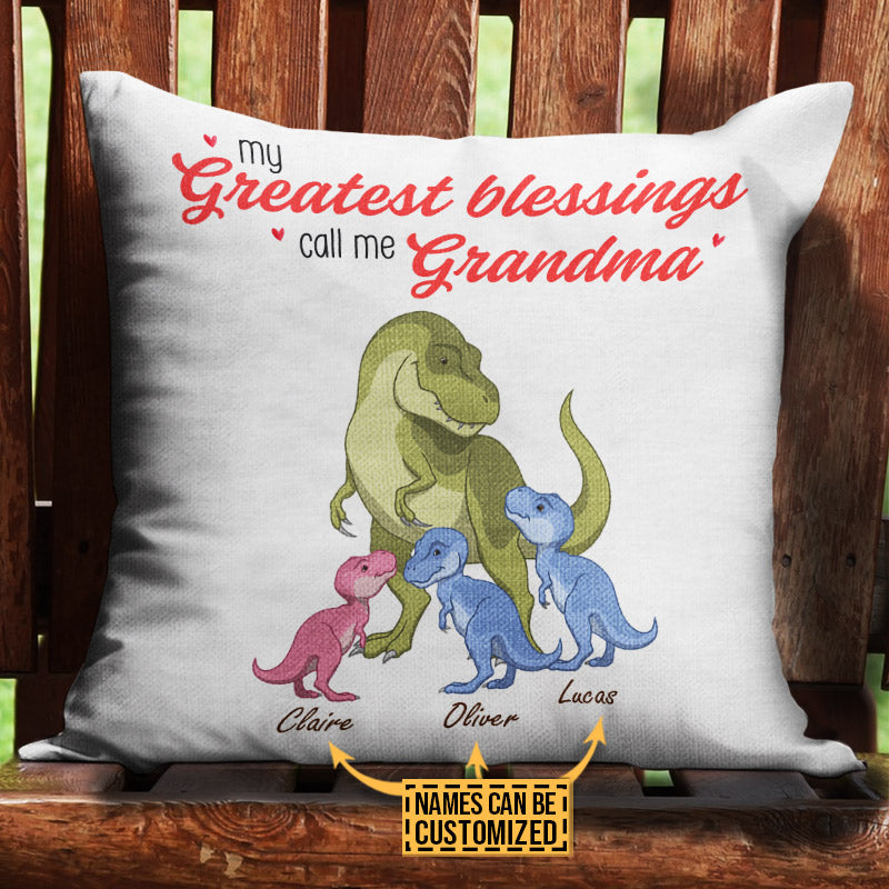 Personalized Dinosaur Gift For Grandma This Grandma Belongs To Custom Pillow