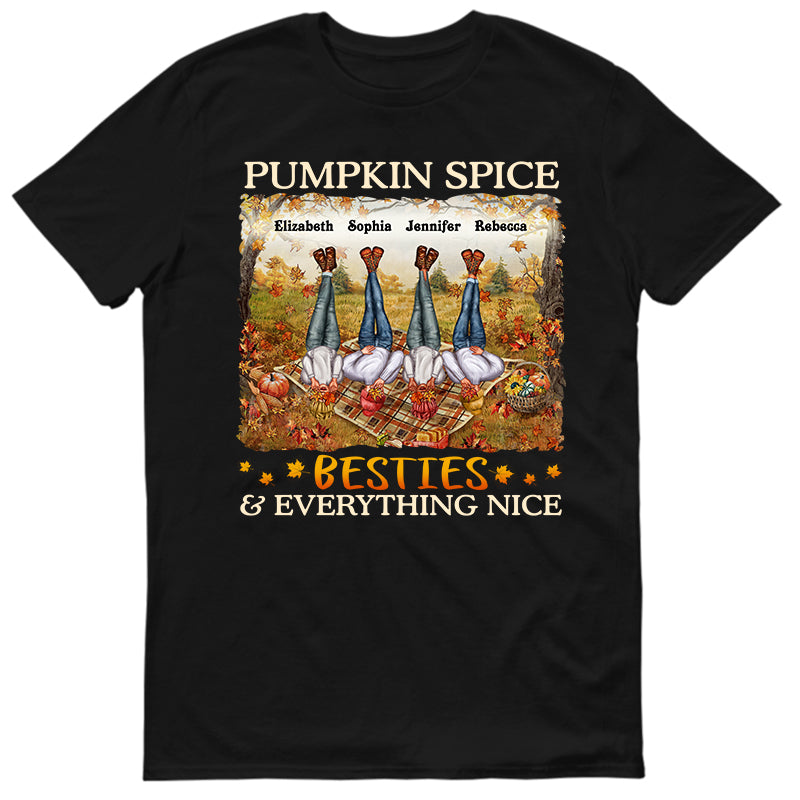 Autumn Bestie Pumpkin Spice Bestie & Everything Nice - Personalized Custom T Shirt