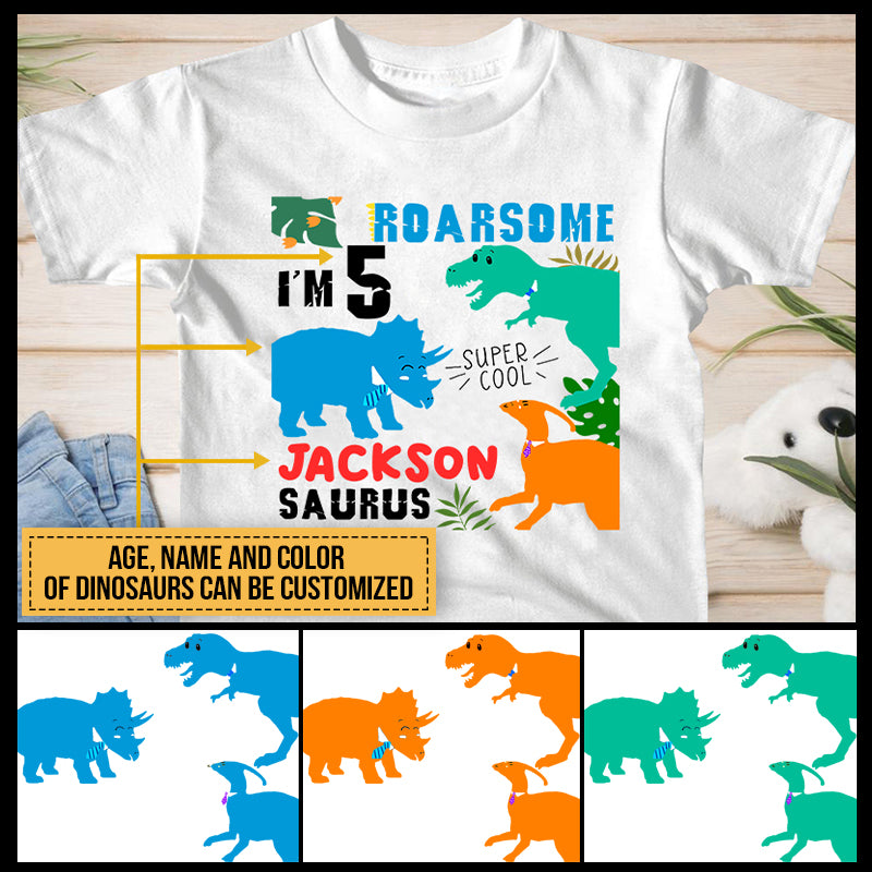 Dinosaur Kid Roarsome Custom Youth T shirt TH036 SAM067