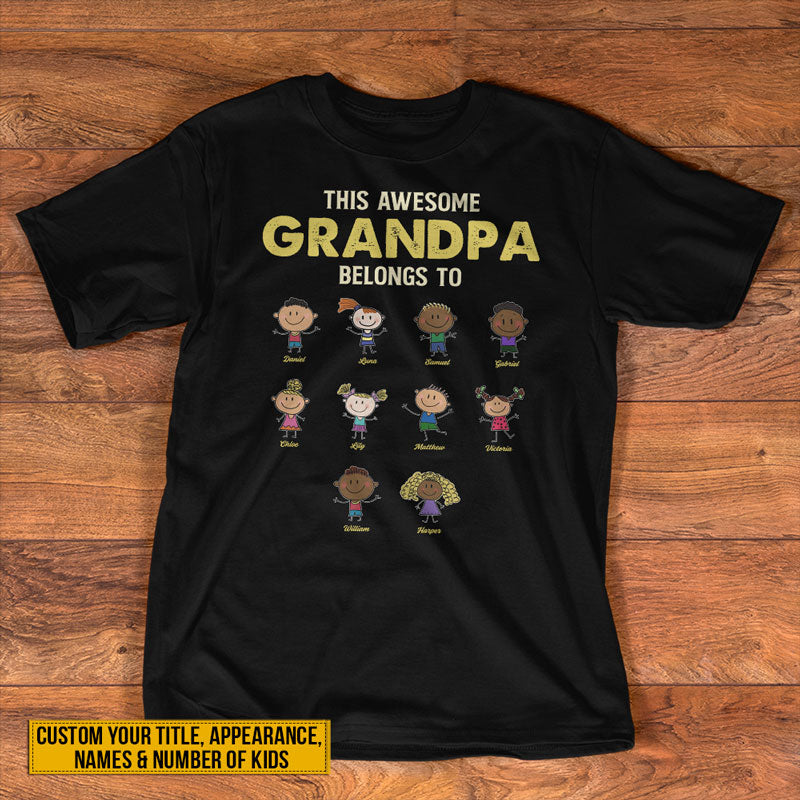 BixDori Custom Grandpa T-Shirt, Personalized Grandpa Shirt Design for  Grandpa, Grandfather