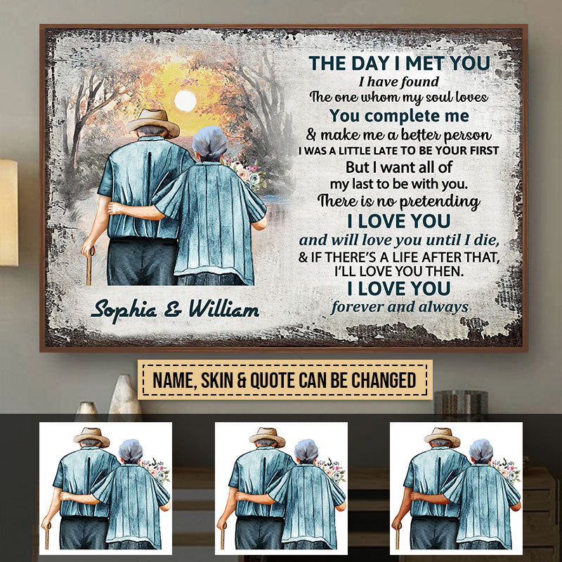 Personalized Family Old Couple Custom Poster