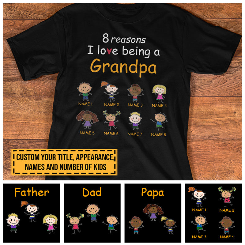 Personalized Family Reasons I Love Being A Dad Custom T Shirt