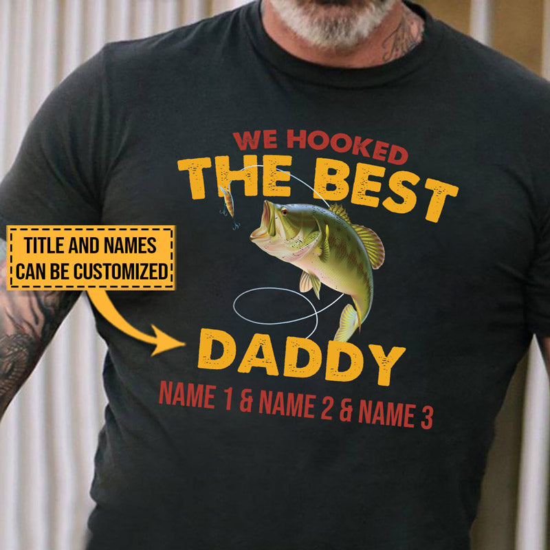 Personalized Dad Fishing Hook Hunter Custom T Shirt Standard / 5XL / Navy