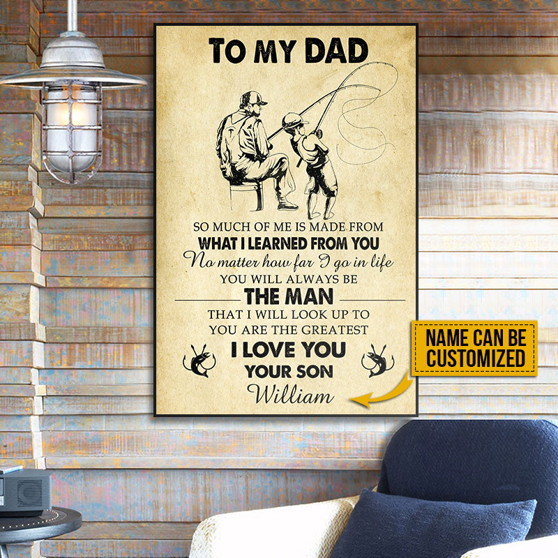 Personalized Fishing Son to Dad You're The Greatest Custom Poster & Ca -  Unifamy Store