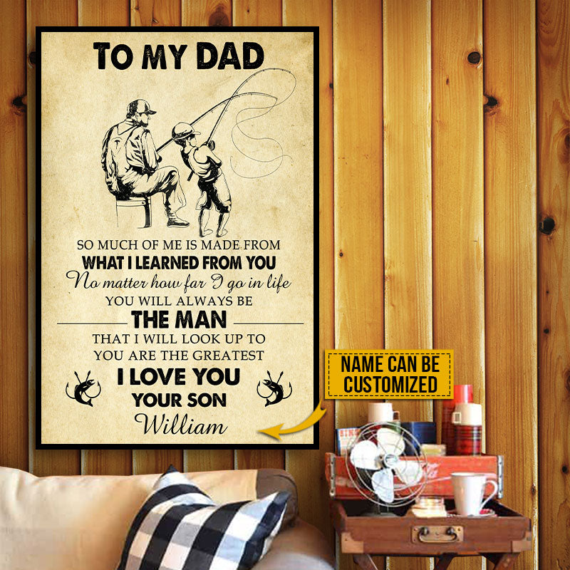 Personalized Fishing Son to Dad You're The Greatest Custom Poster