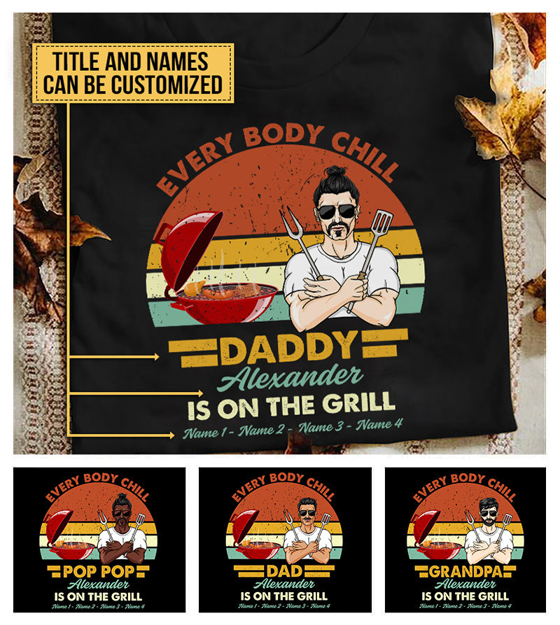 Personalized Dad Grilling Chill Custom T Shirt