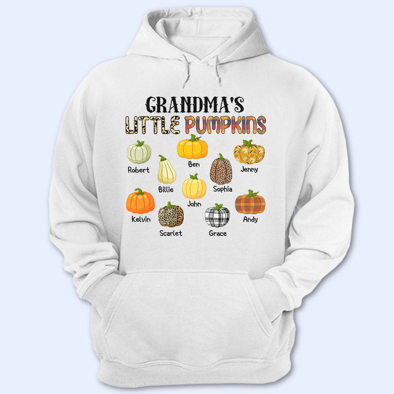 Grandma's Little Pumpkins Fall Gift For Grandparent - Personalized Custom Shirt Hoodie Sweatshirt