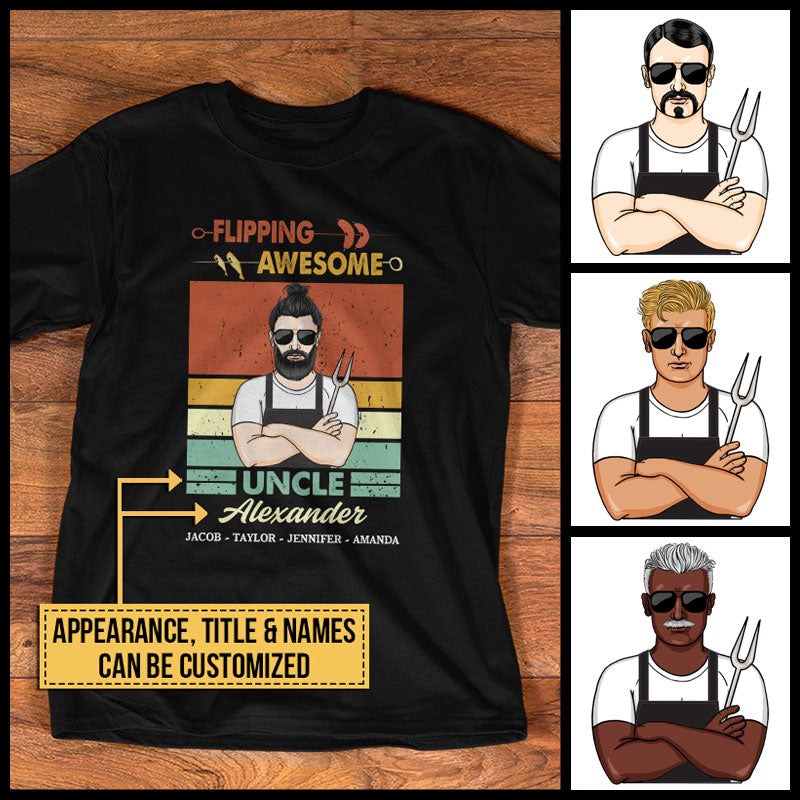 Grilling Flipping Awesome Daddy Custom T Shirt KK019 SAM042