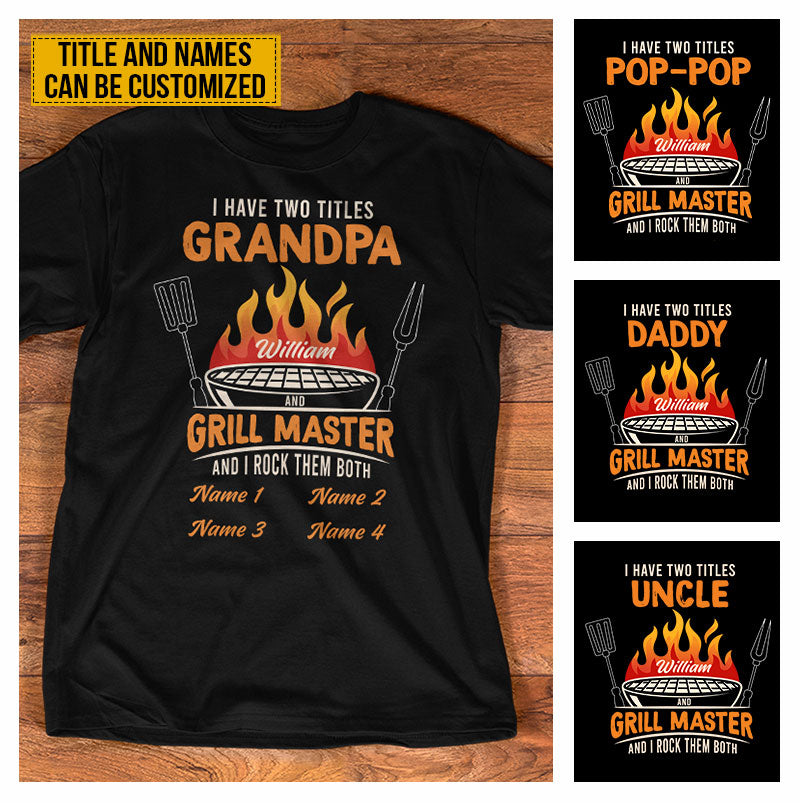 Personalized Dad Grandpa Grilling Custom T Shirt