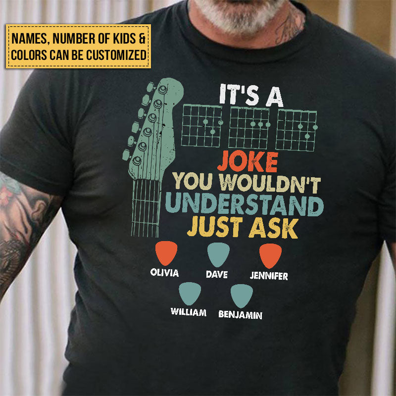 Personalized Father's Day Gift Guitar Dad Joke Custom T Shirt