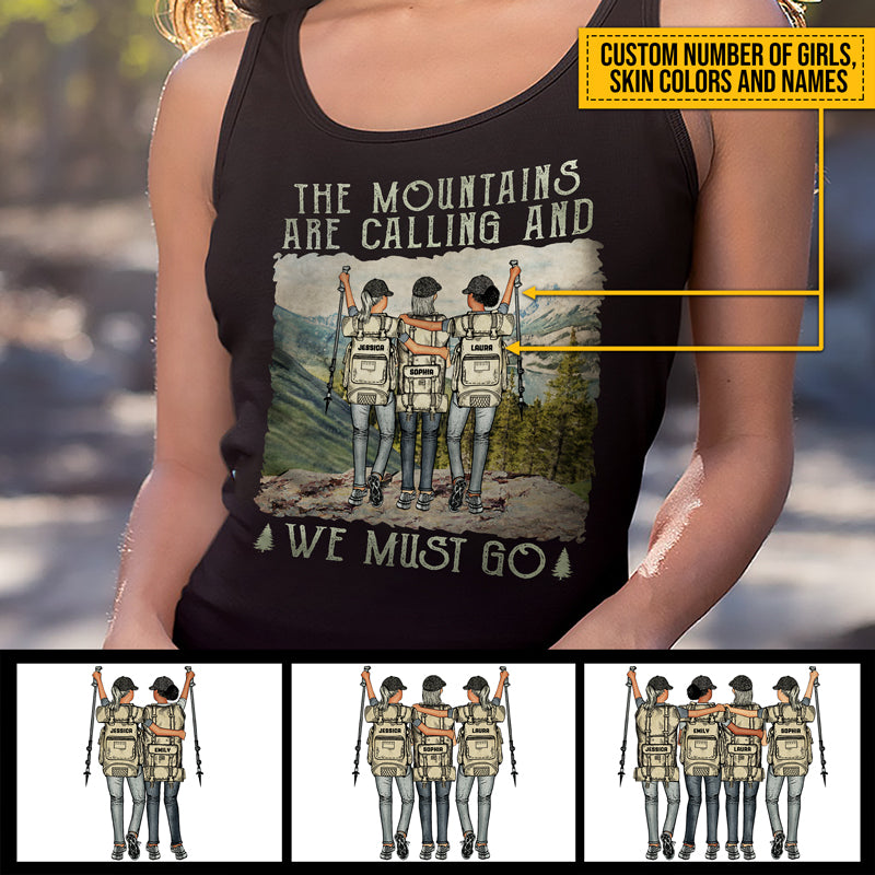 Hiking Bestie The Mountains Are Calling Custom Women's Tank Top, Bff Tank Top, Tank Top For Friends, Gift for Friends