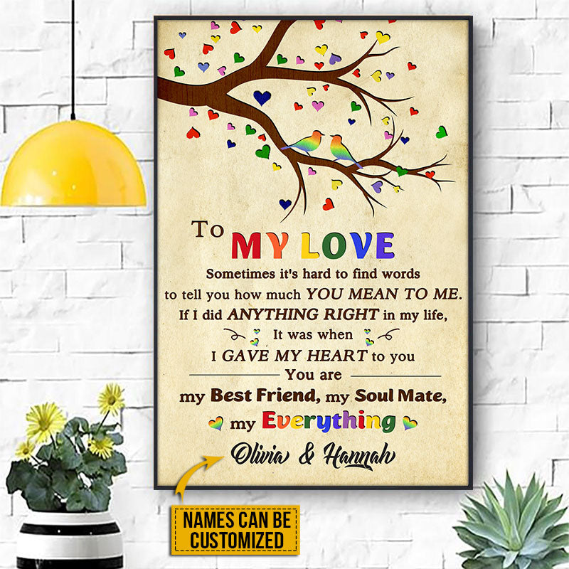 Personalized LGBT Couple You Are My Everything Custom Poster & Canvas