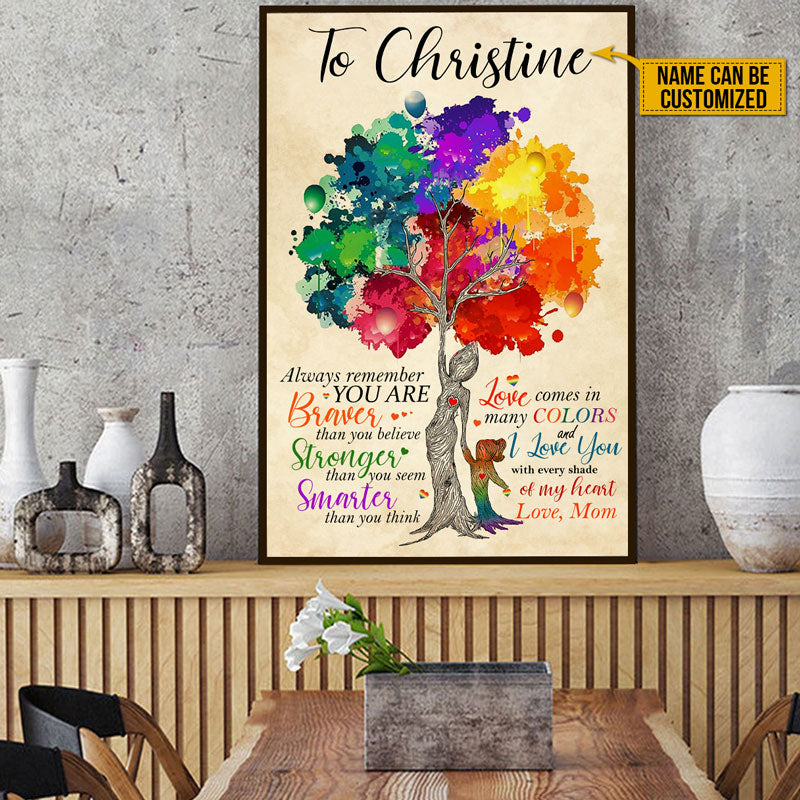 Personalized Pride Mom To Daughter Love Comes In Many Colors Custom Poster