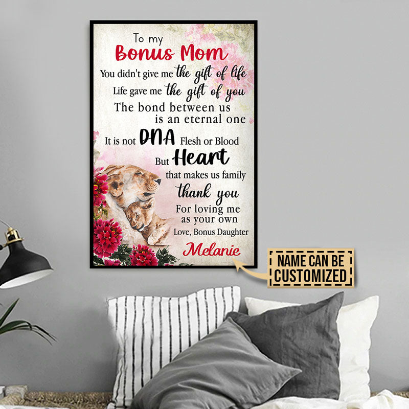 Personalized Lion Daughter To Step Mom It Is Not DNA Custom Poster