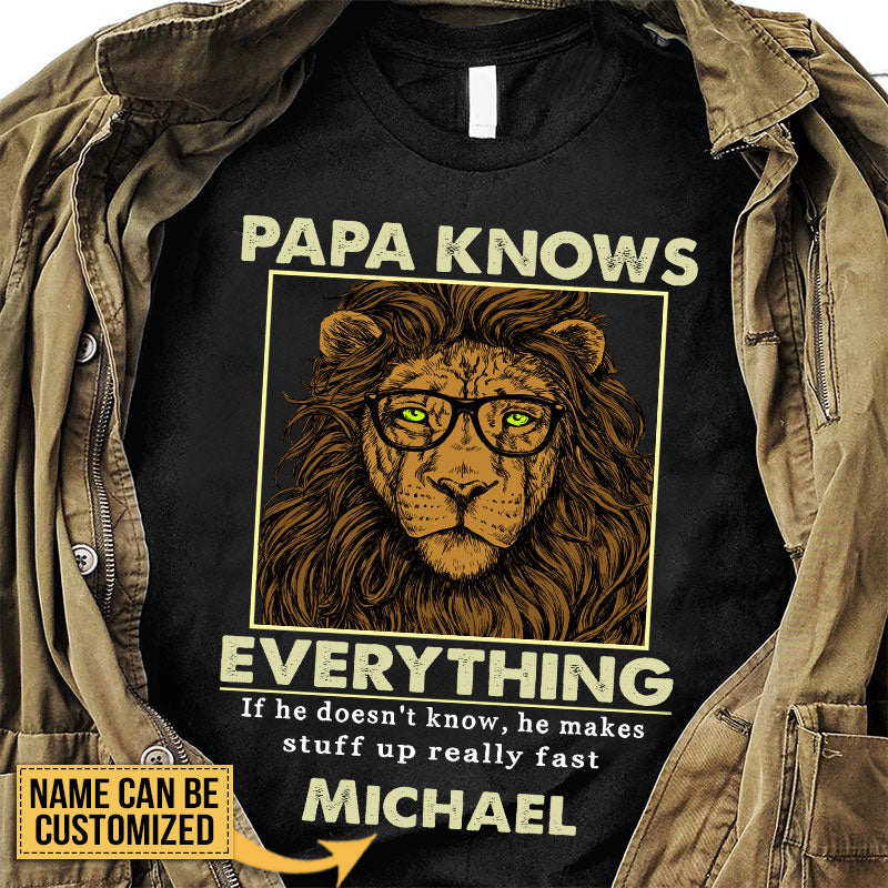 Personalized Dad Grandpa Lion Custom T Shirt