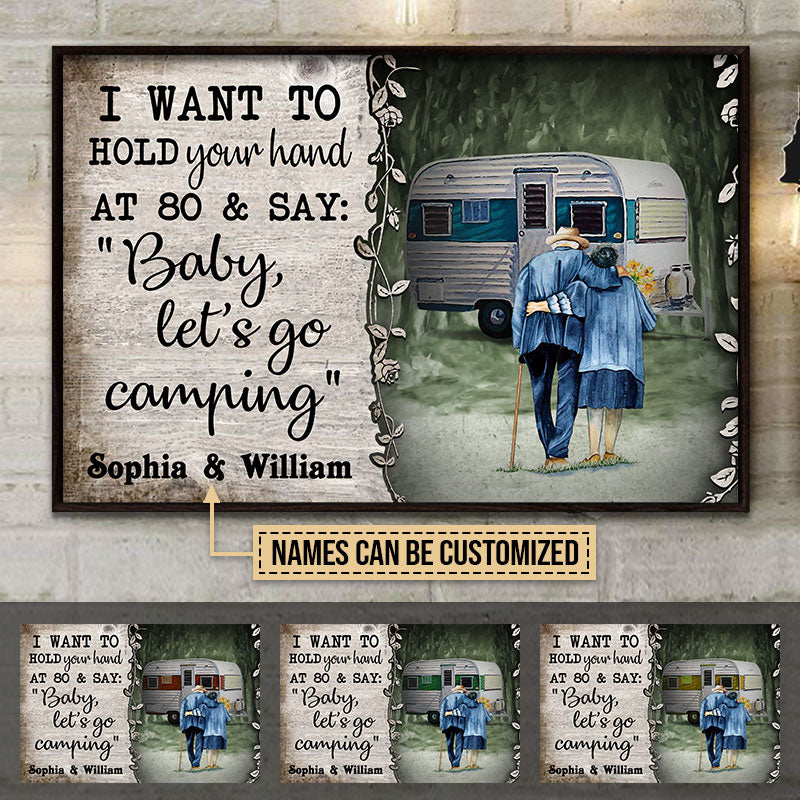 Personalized Camping Color Baby Let's Go  Custom Poster & Canvas