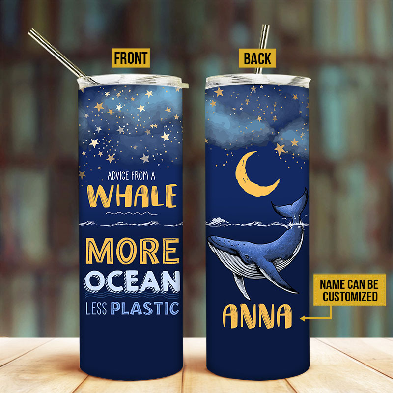 Personalized Baby Kids Whale Custom Skinny Tumbler AT025 TRA020