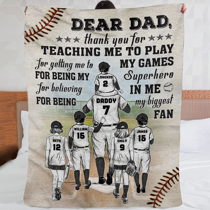 Personalized Baseball Dad Father s Day Gift Custom Fleece Blanket