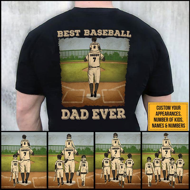 Personalized Baseball Dad Father's Day Gift Custom T Shirt AK023 ELE022