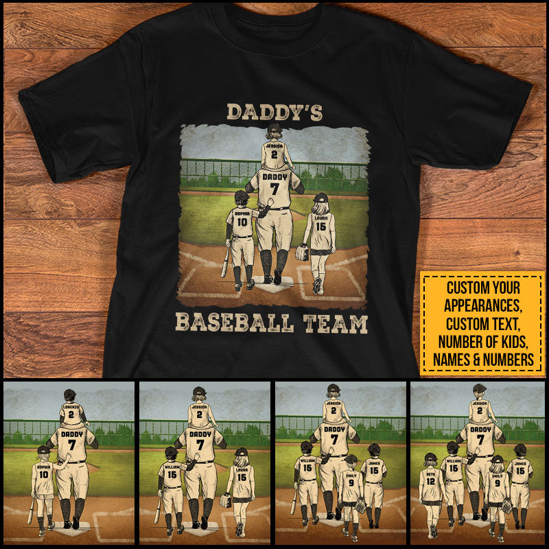 Personalized Baseball Dad Father's Day Gift Custom T Shirt AK032 ELE050