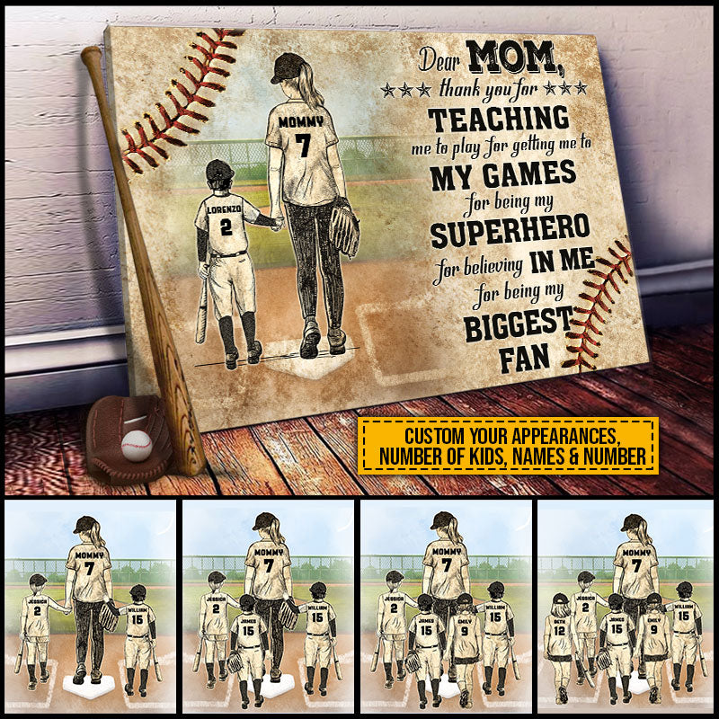 Personalized Baseball Mom Thank You Custom Canvas AK034 ELE053