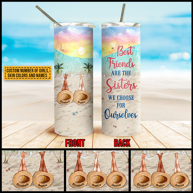 Personalized Beach Bestie Choose For Ourselves Custom Skinny Tumbler NV057 ELE136