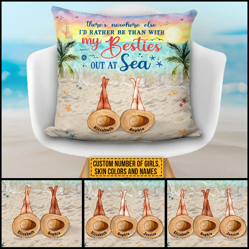 Personalized Beach Bestie Out At Sea Custom Pillow NV073 ELE156