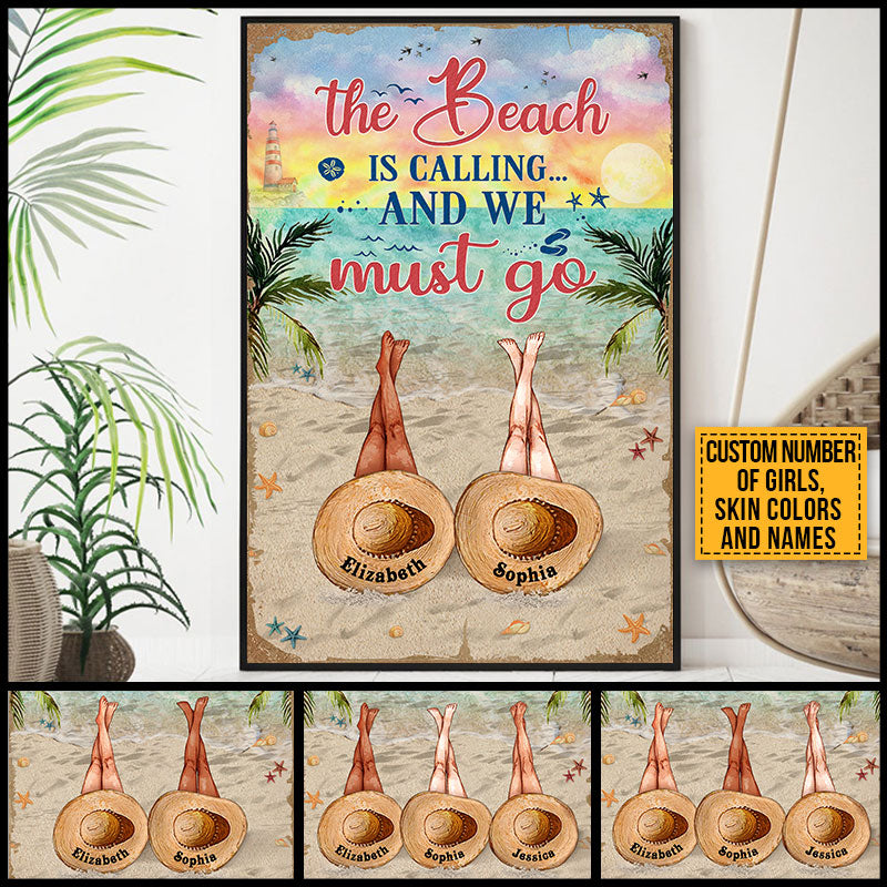 Personalized Beach Bestie The Beach Is Calling Custom Poster NV081 ELE170