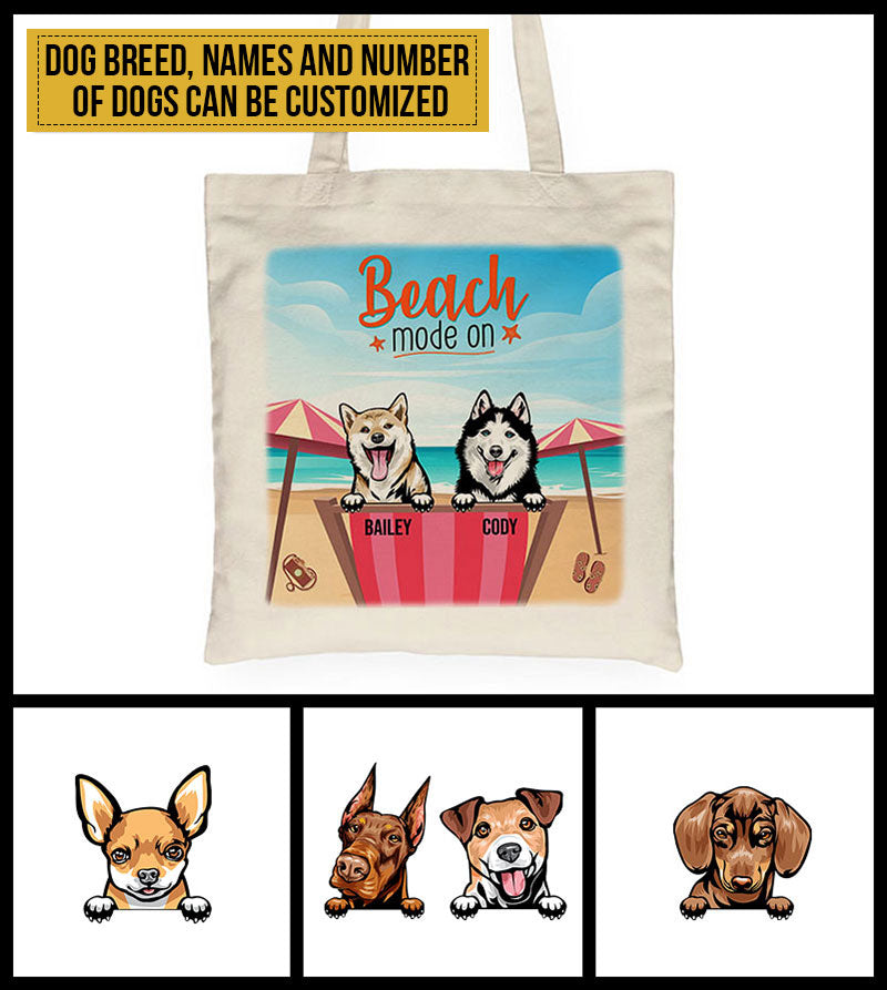 Dog Mom Beach Mode On Custom Tote Bag AT036 TRA028