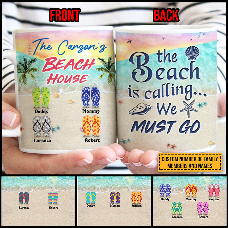 Personalized Beach Family Beach Is Calling Custom Mug VA107 ELE128